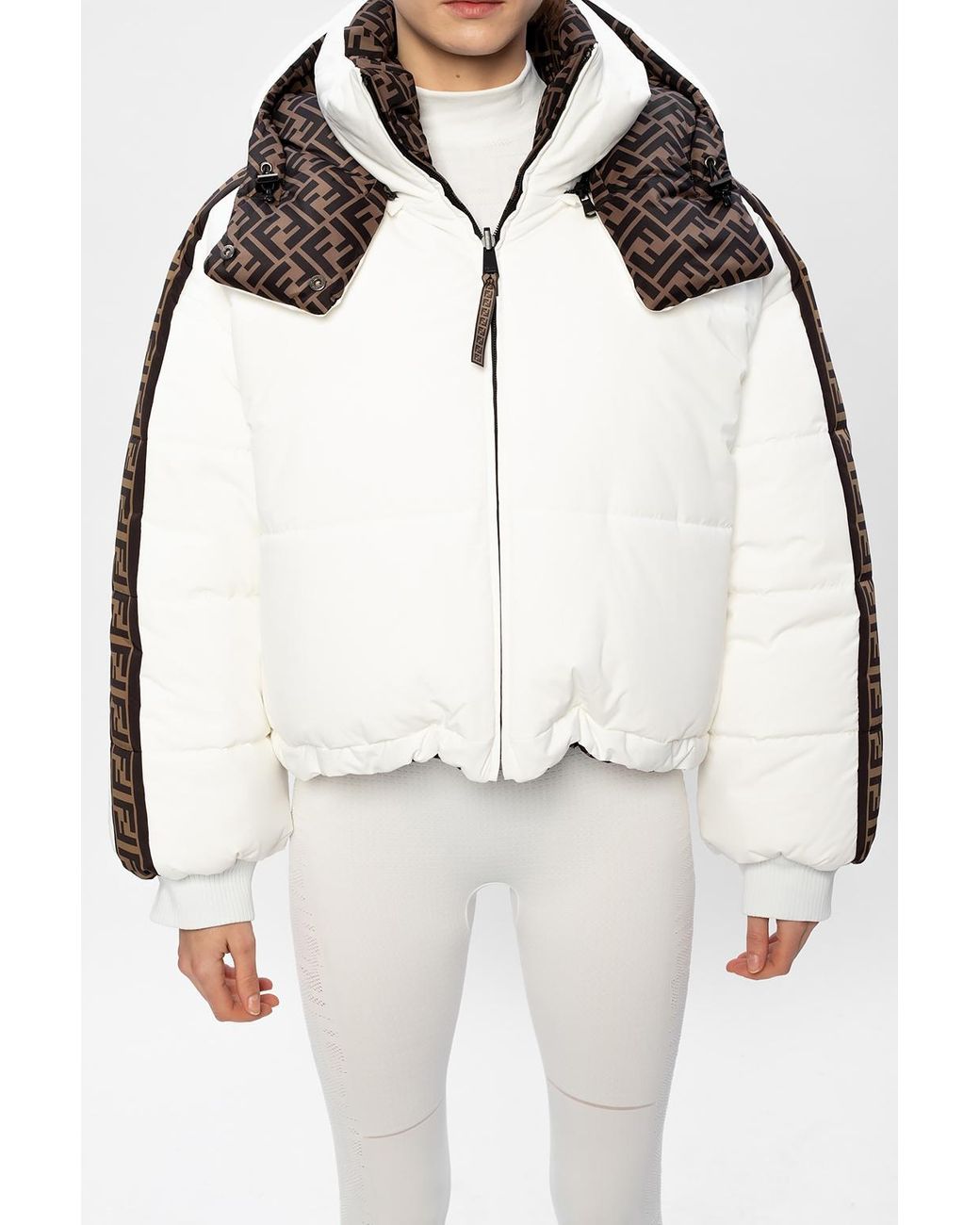 Fendi Reversible Down Jacket in White | Lyst