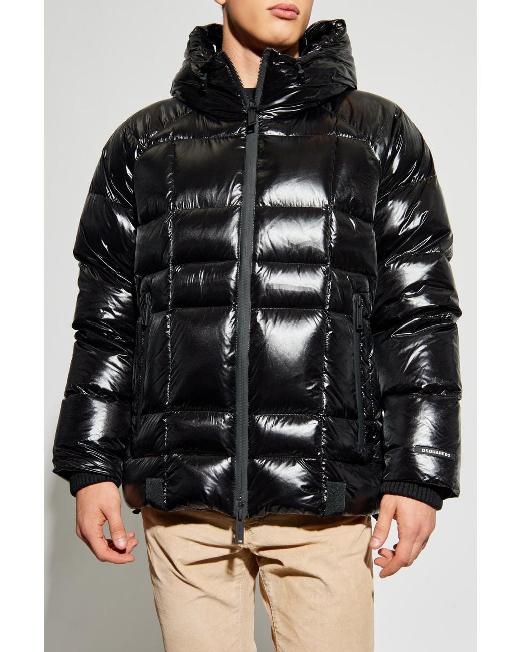 DSquared² Black Down Jacket With Hood for men