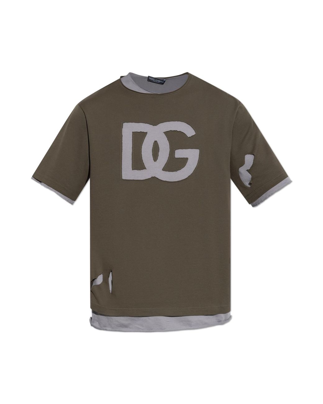 Dolce & Gabbana Green Double-Layer T-Shirt for men
