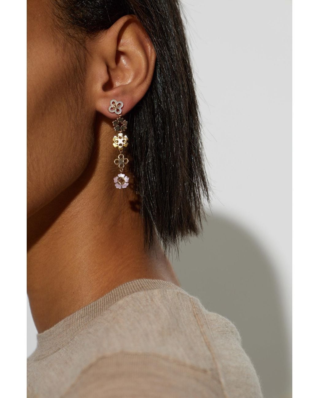Tory Burch White Mother-Of-Pearl Earrings