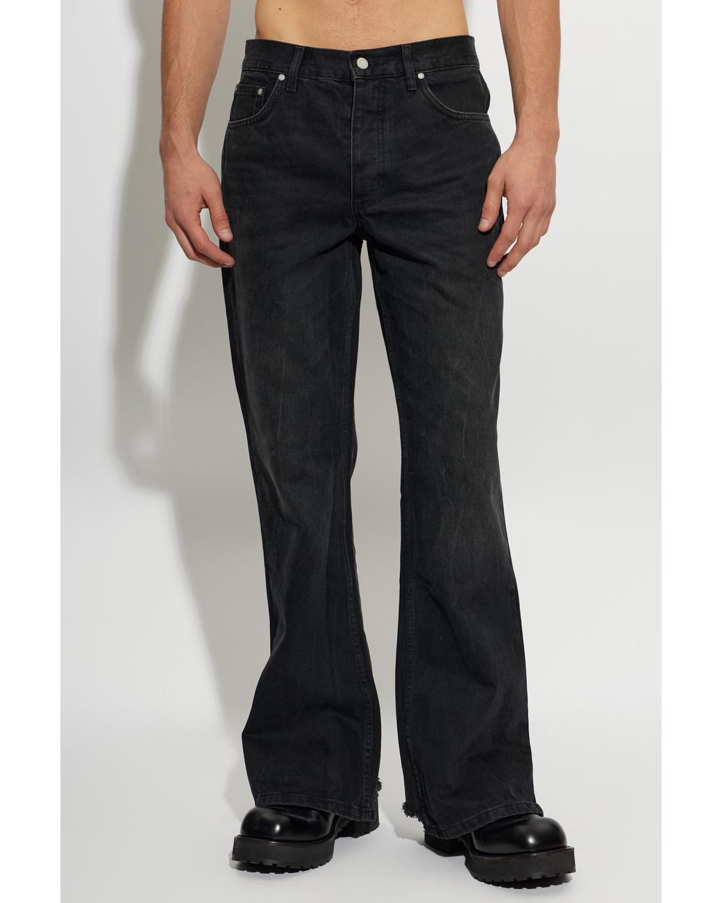 Represent Black Flared Jeans for men