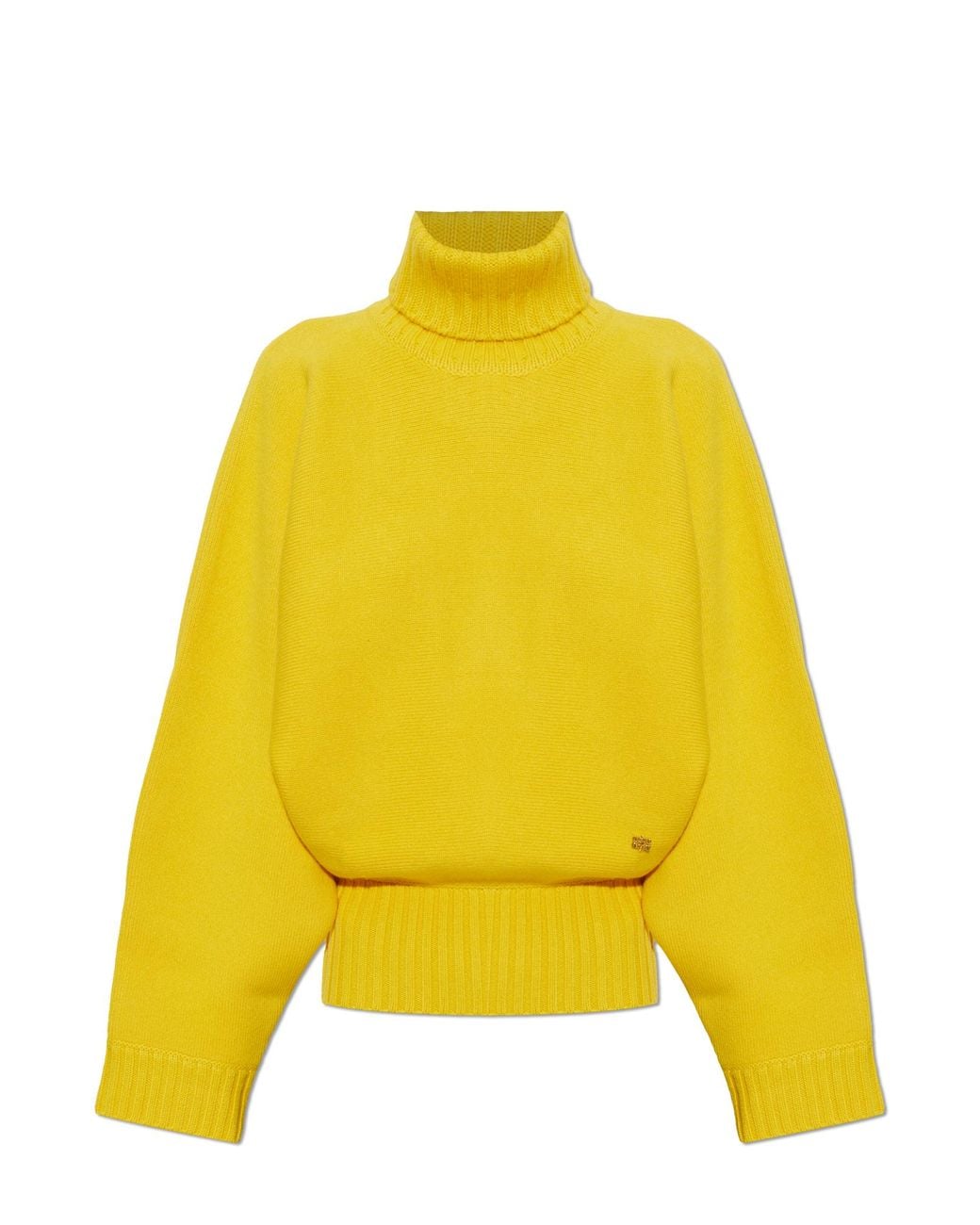 Ganni Yellow Wool Turtleneck Sweater