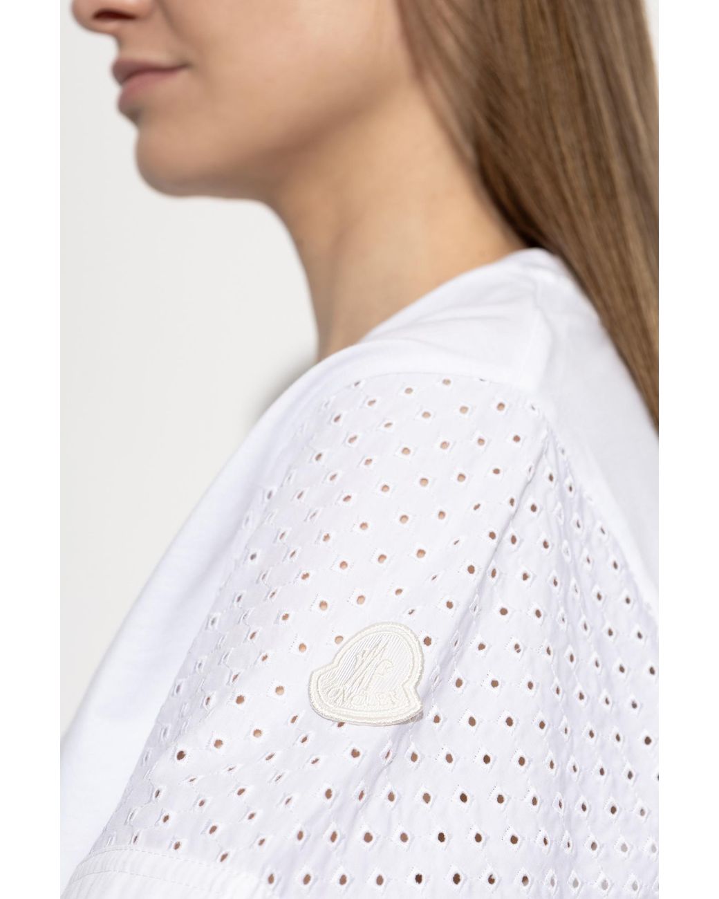 Moncler White Top With Puff Sleeves