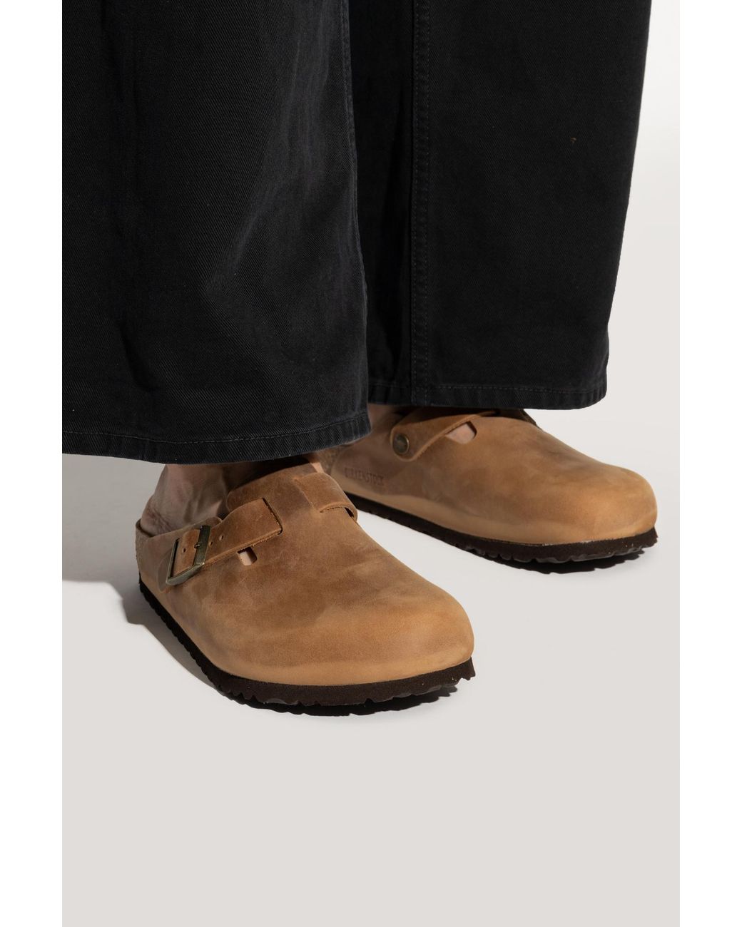 Birkenstock Brown 'Boston Bs' Slippers for men