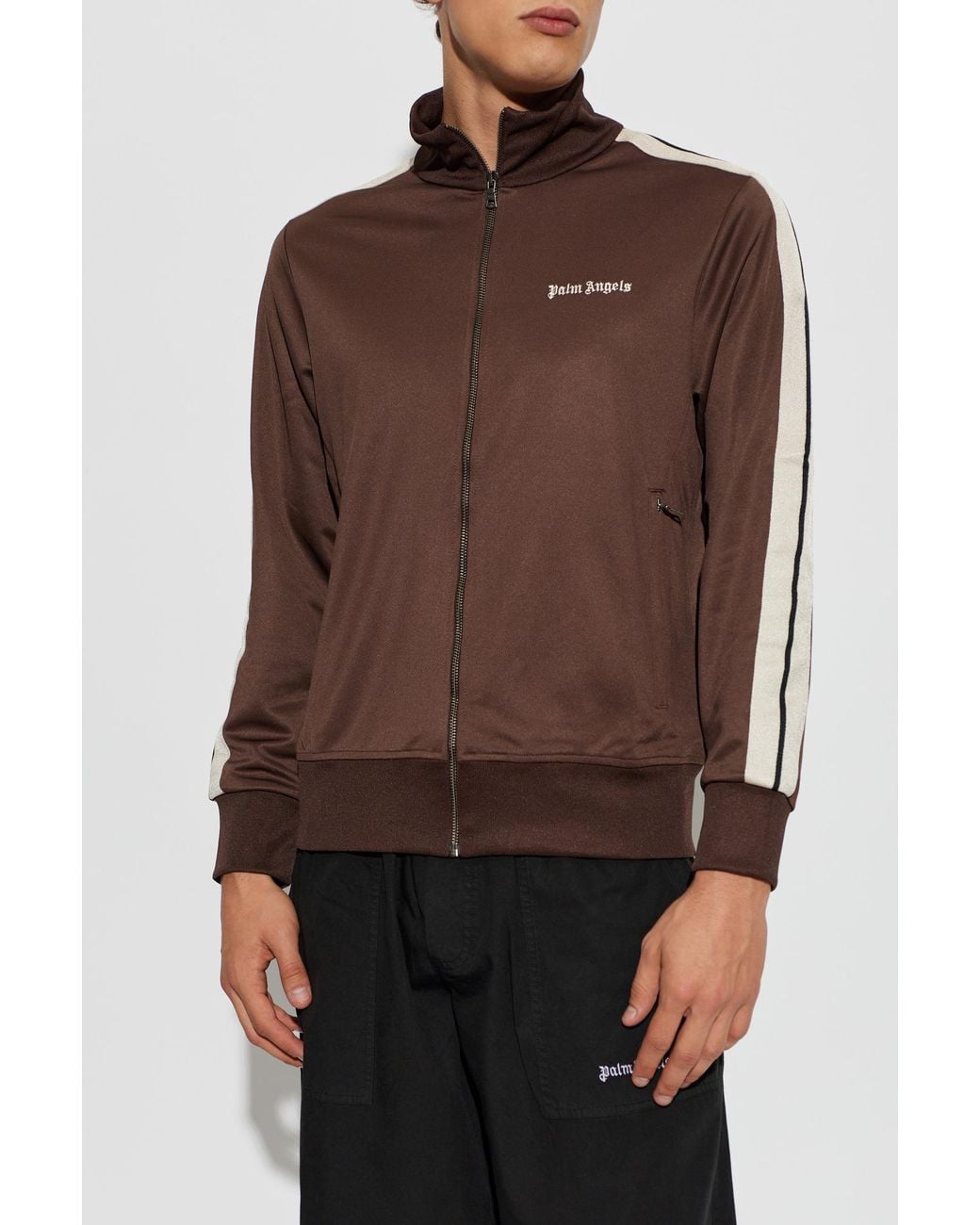 Palm Angels Brown Sweatshirt With Logo for men