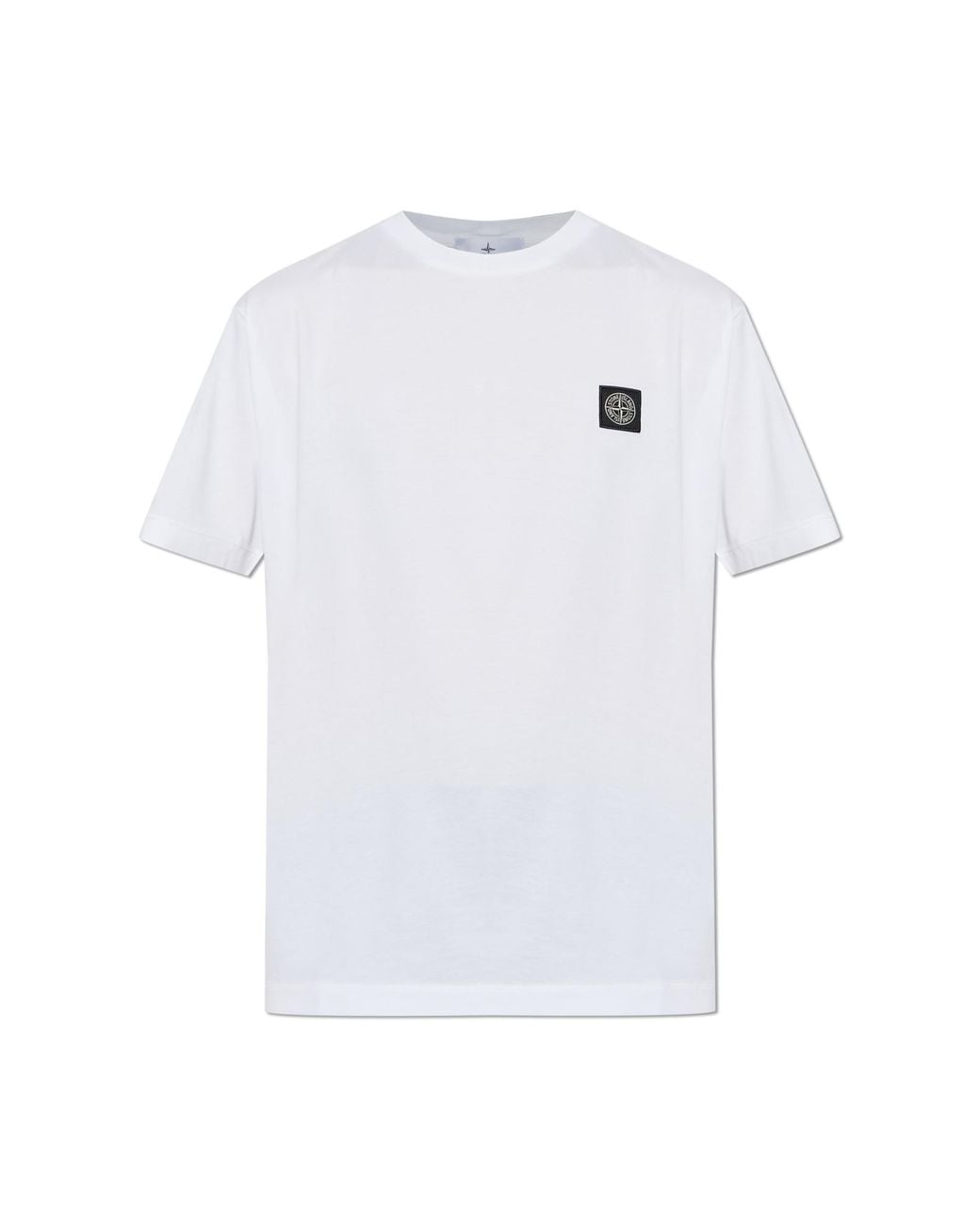 Stone Island White T-Shirt With Logo for men