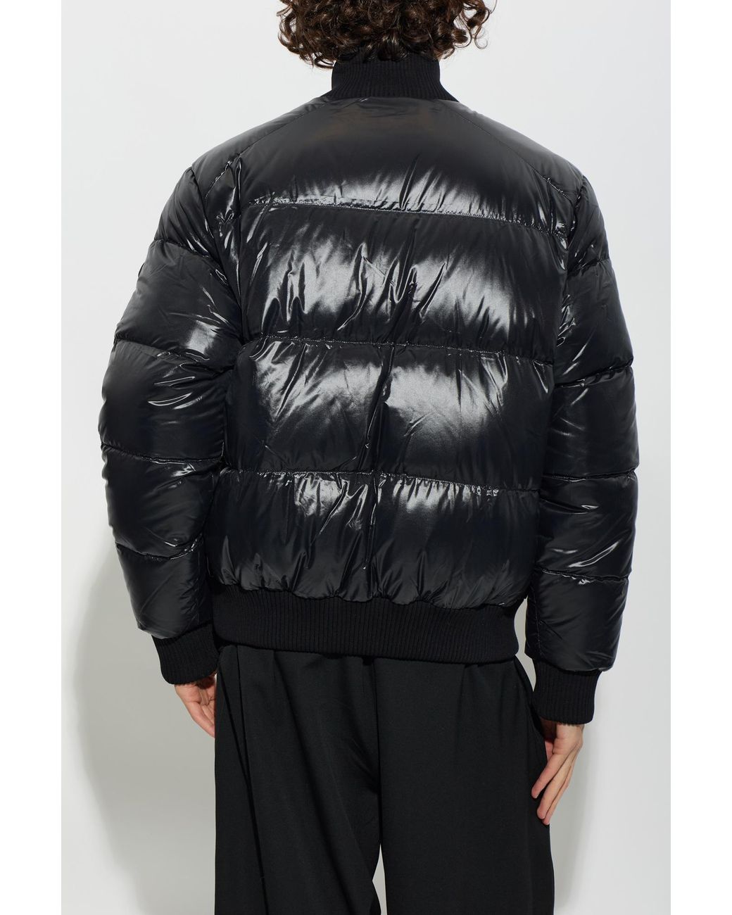 Moose Knuckles Black Down Jacket With Stand-Up Collar for men