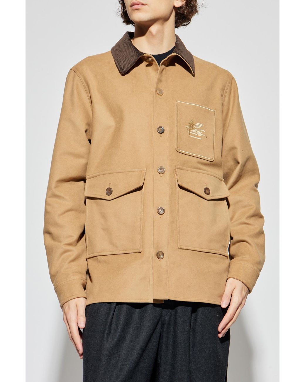 Etro Natural Jacket With Logo for men