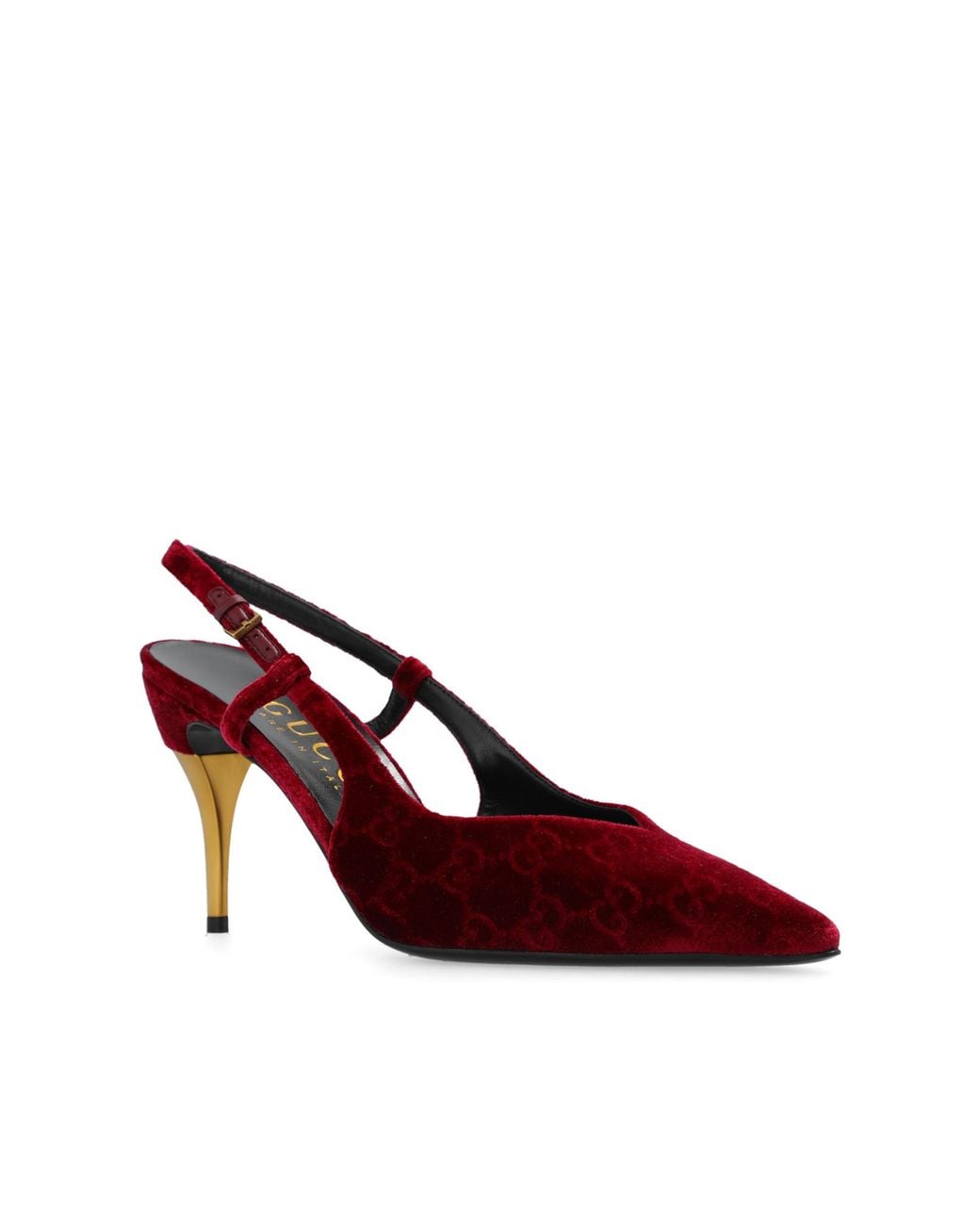 Gucci Velvet Pumps in Red | Lyst