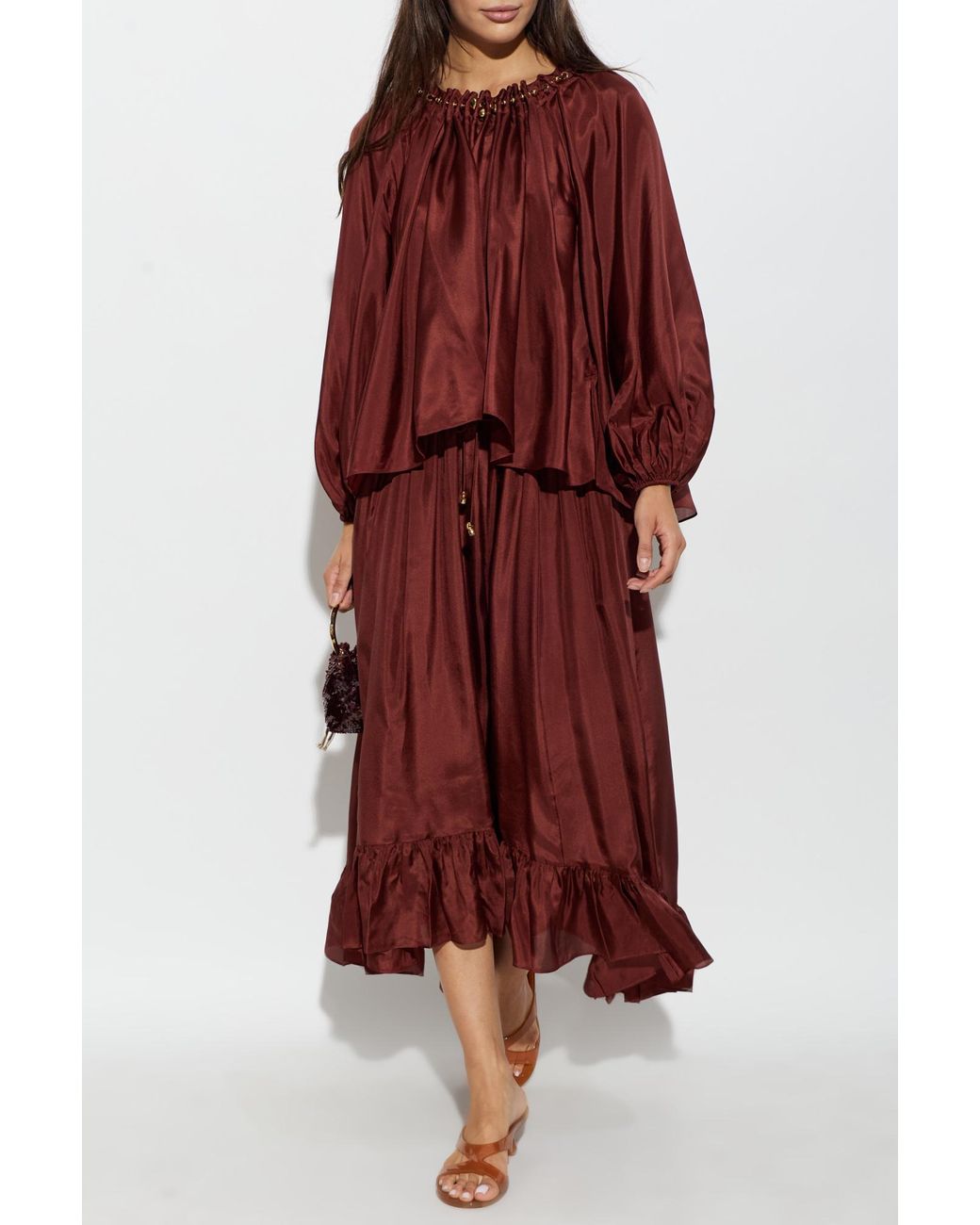 Zimmermann Red Silk Skirt
