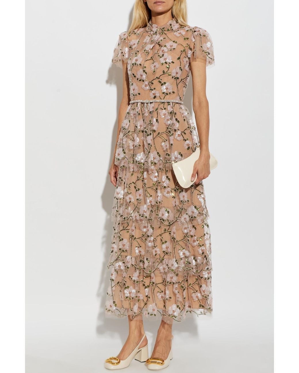 Self-Portrait Natural Sequin Dress
