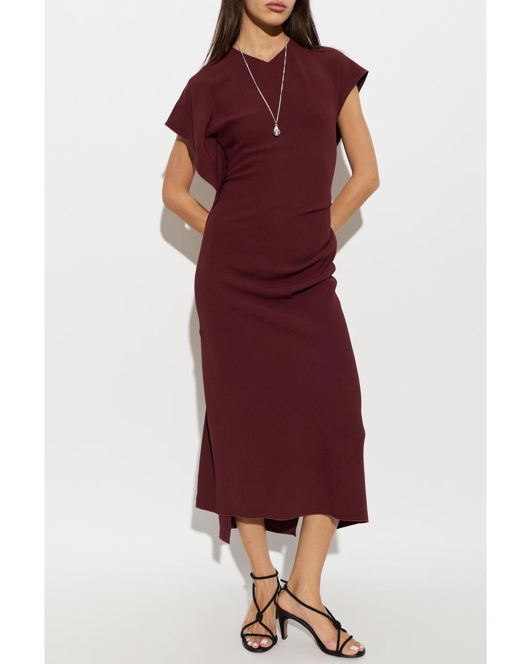 Victoria Beckham Purple Dress With Draping