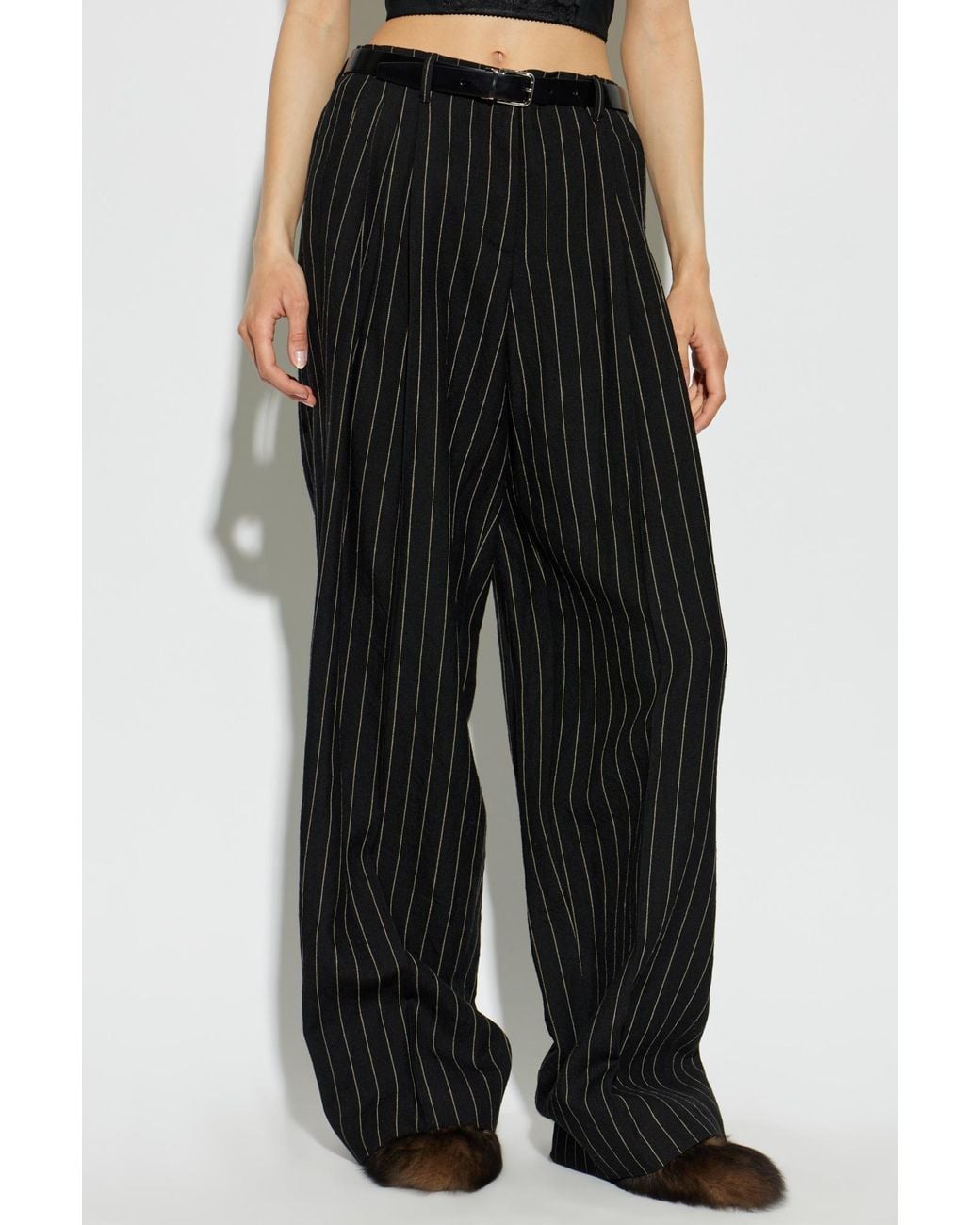 Dolce & Gabbana Black Trousers With Belt