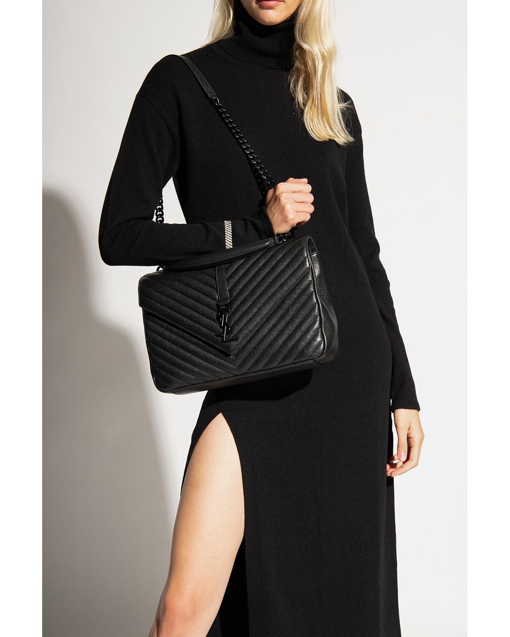 Saint Laurent 'college Large' Shoulder Bag in Black Lyst