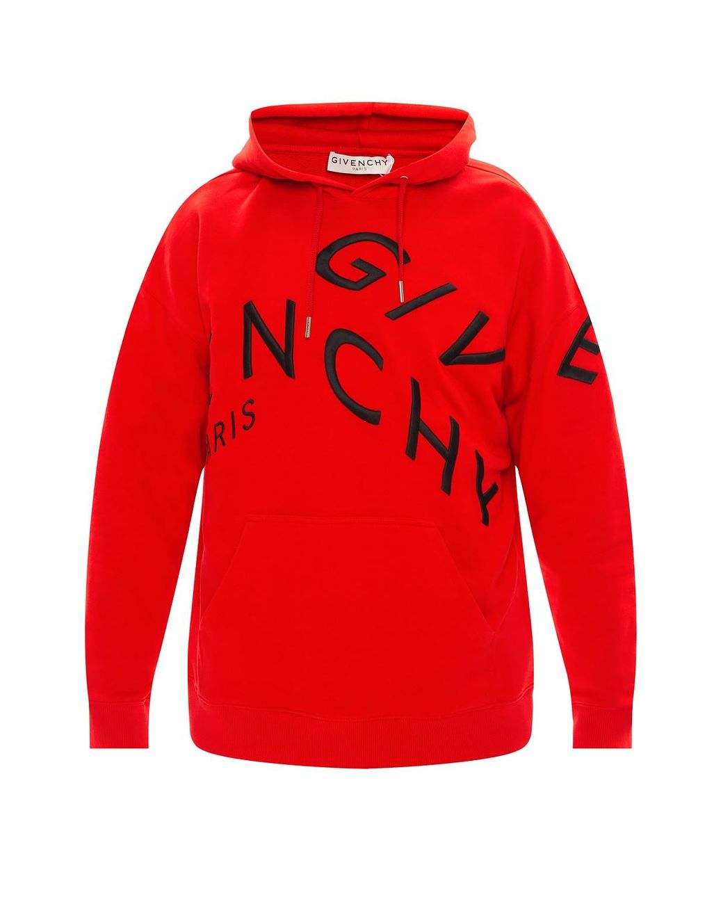 Givenchy Cotton Logo-embroidered Hoodie Red for Men - Lyst