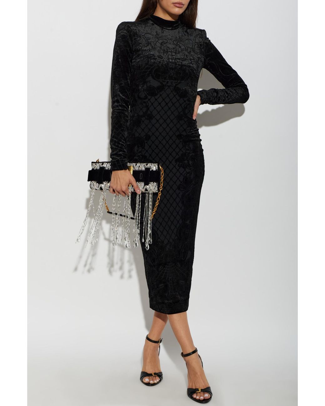 Balmain Black Velvet Dress
