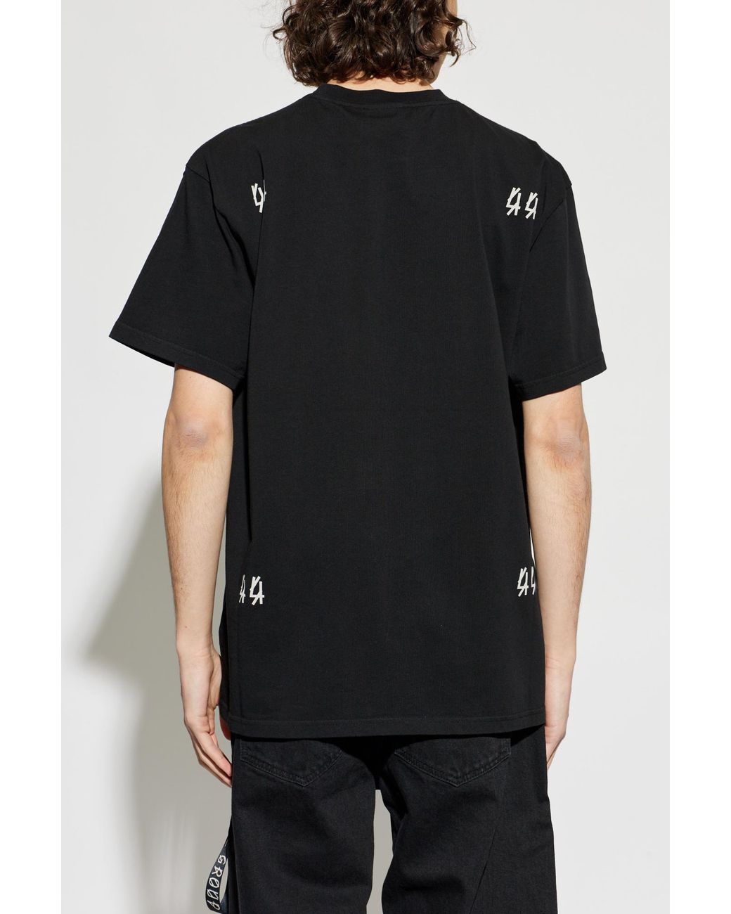 44 Label Group Black T-Shirt With Print for men
