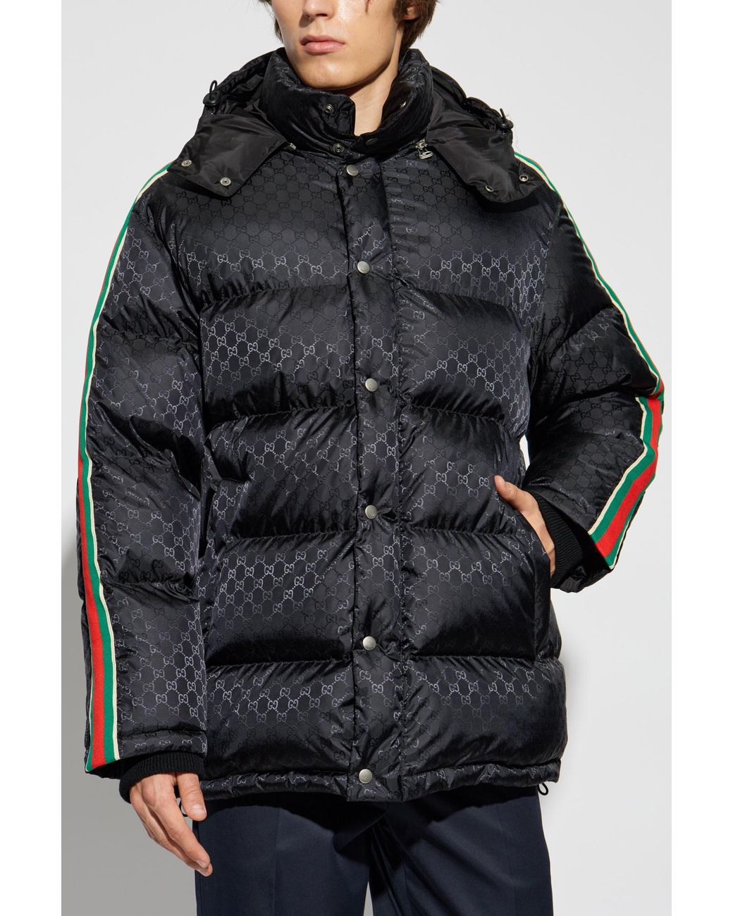 Gucci Puffer Jacket With Monogram in Black for Men Lyst UK