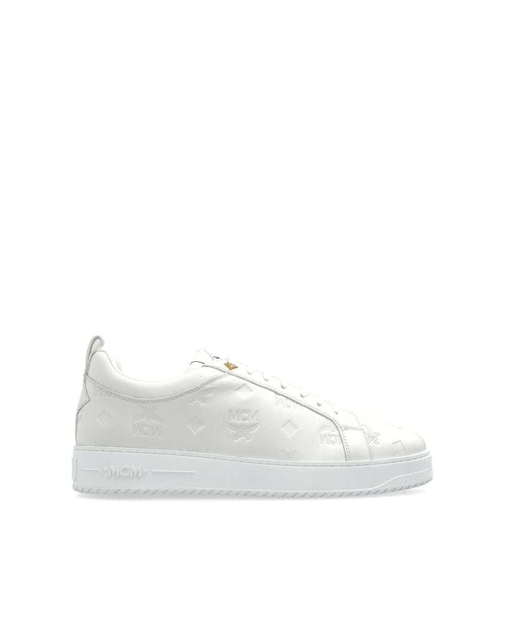 MCM White Leather Sports Shoes for men