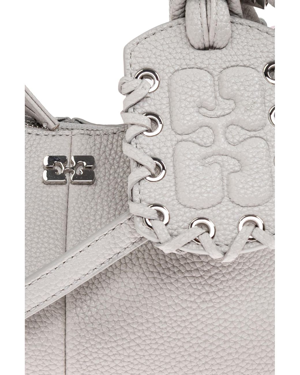 Ganni Gray Light Eco Leather Tote Bag