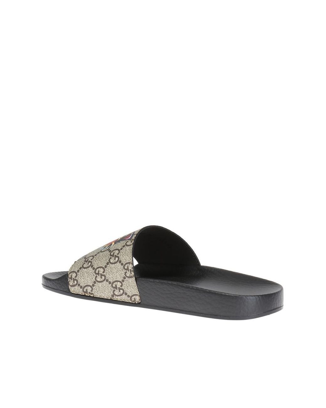 Gucci Tiger Head Slides in Black | Lyst