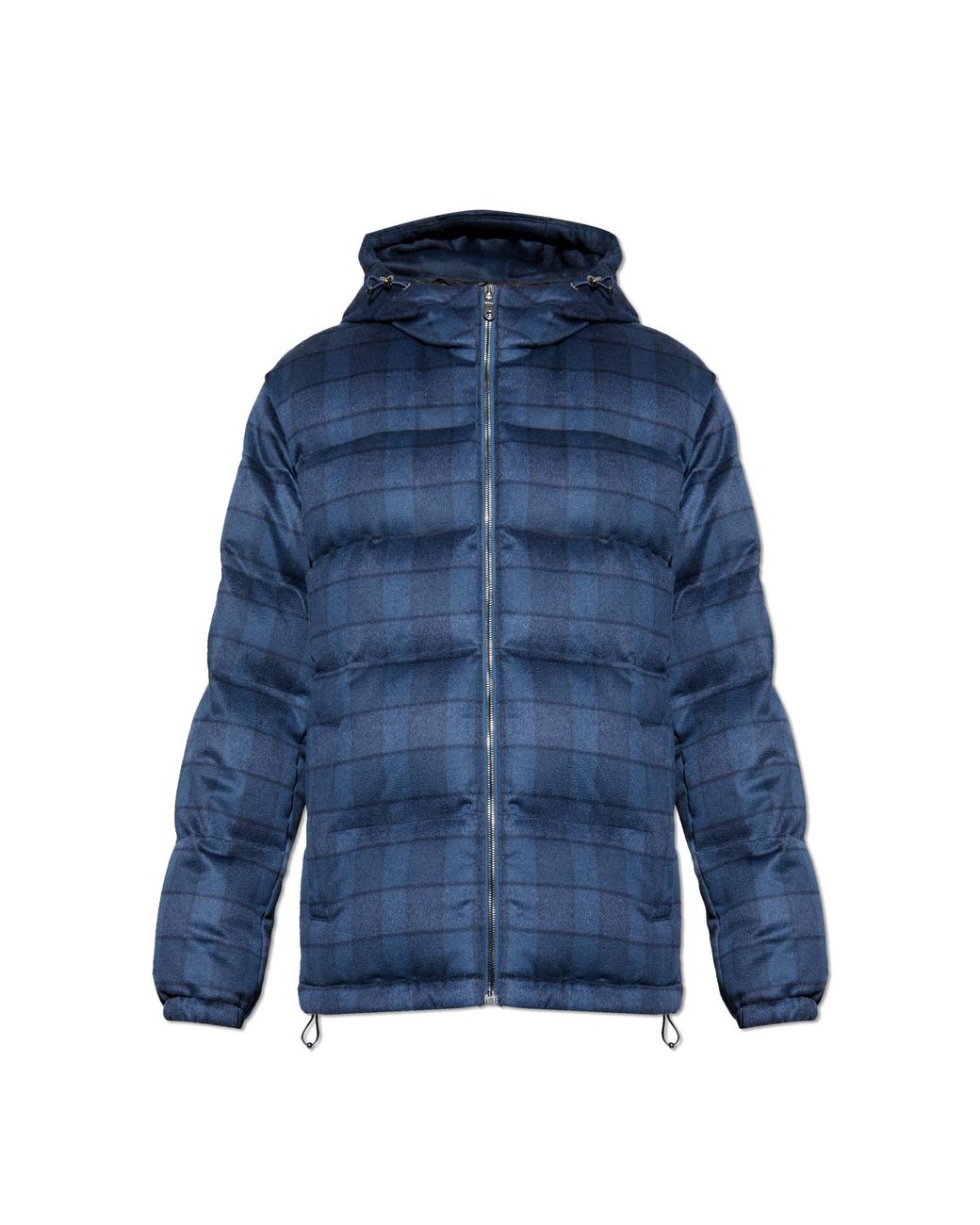 Etro Blue Down Jacket With Hood for men