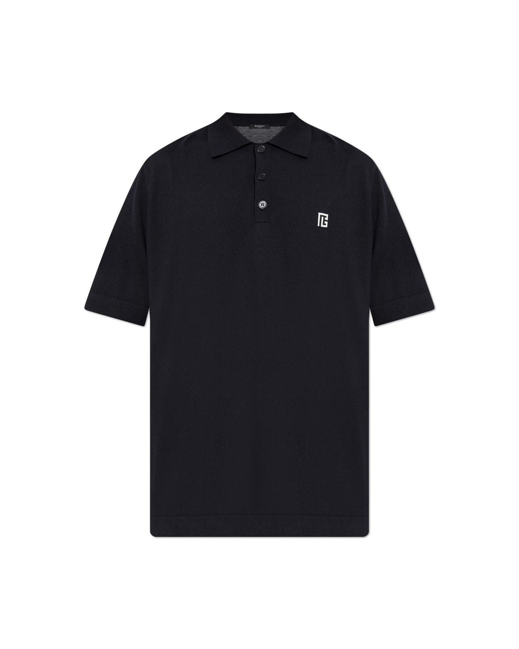 Balmain Black Polo With Logo for men