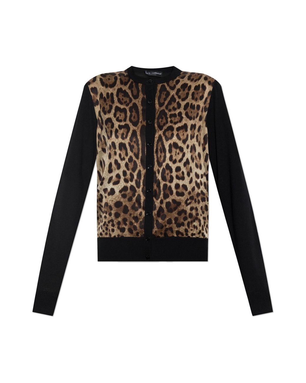 Dolce & Gabbana Black Cardigan With Animal Motif