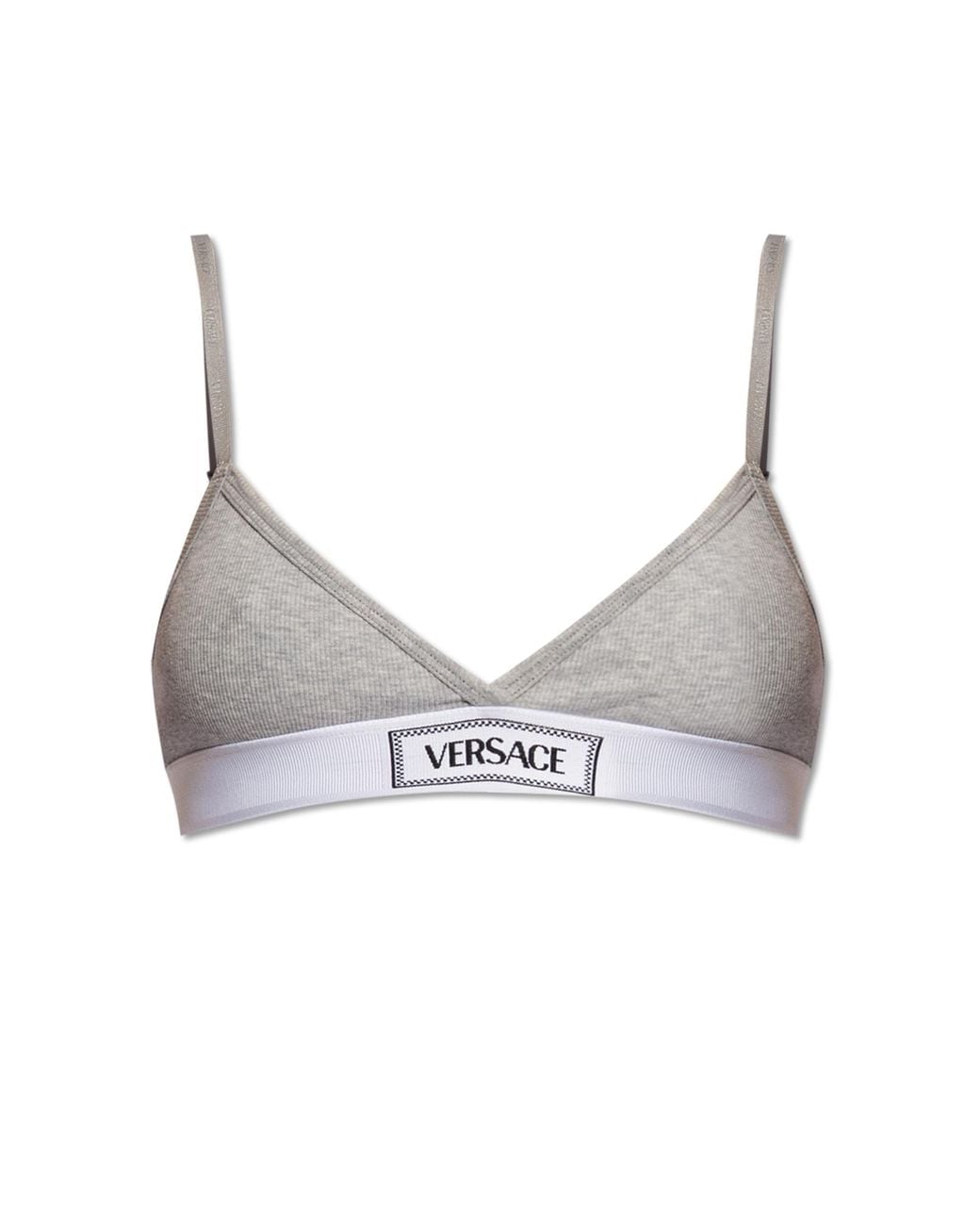 Versace Gray Cotton Bra