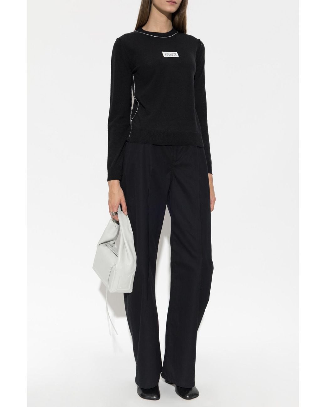 MM6 by Maison Margiela Black Sweater With Logo