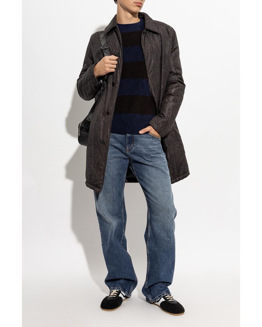 Etro Blue Wool Sweater for men