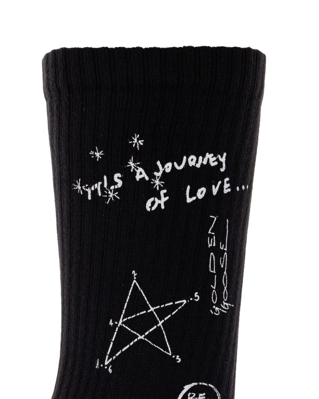 Golden Goose Deluxe Brand Black Cotton Socks With Logo for men