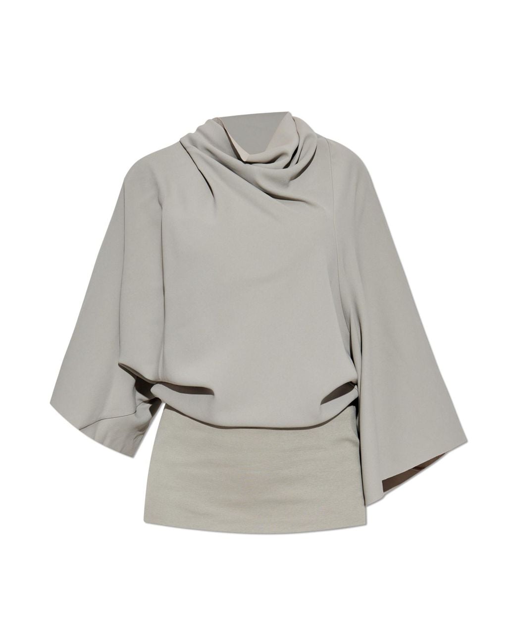 Rick Owens Gray Top With A Decorative Neckline