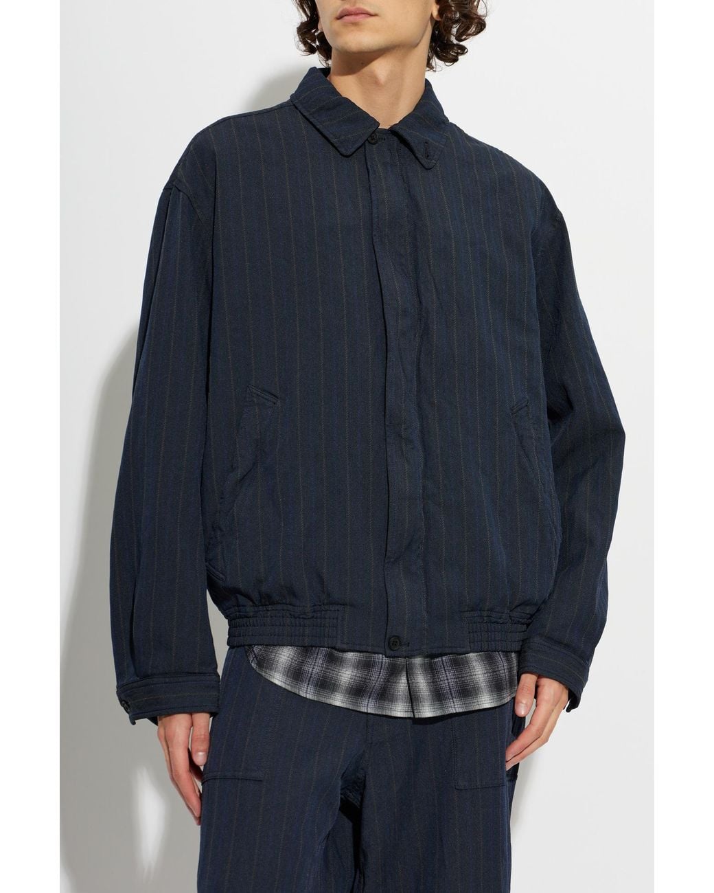 Comme des Garçons Blue Pinstripe Pattern Jacket for men