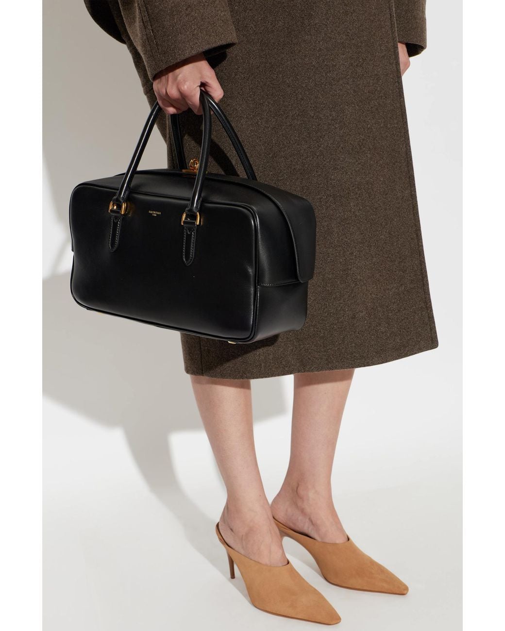 Balenciaga Black 'Le 7 Bowling Medium' Handbag