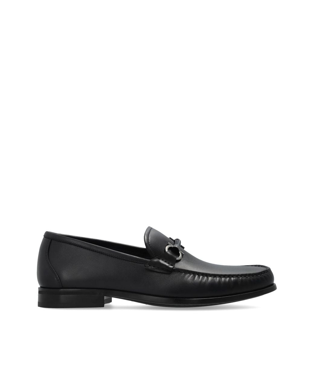 Ferragamo Black 'Supreme' Leather Loafers for men