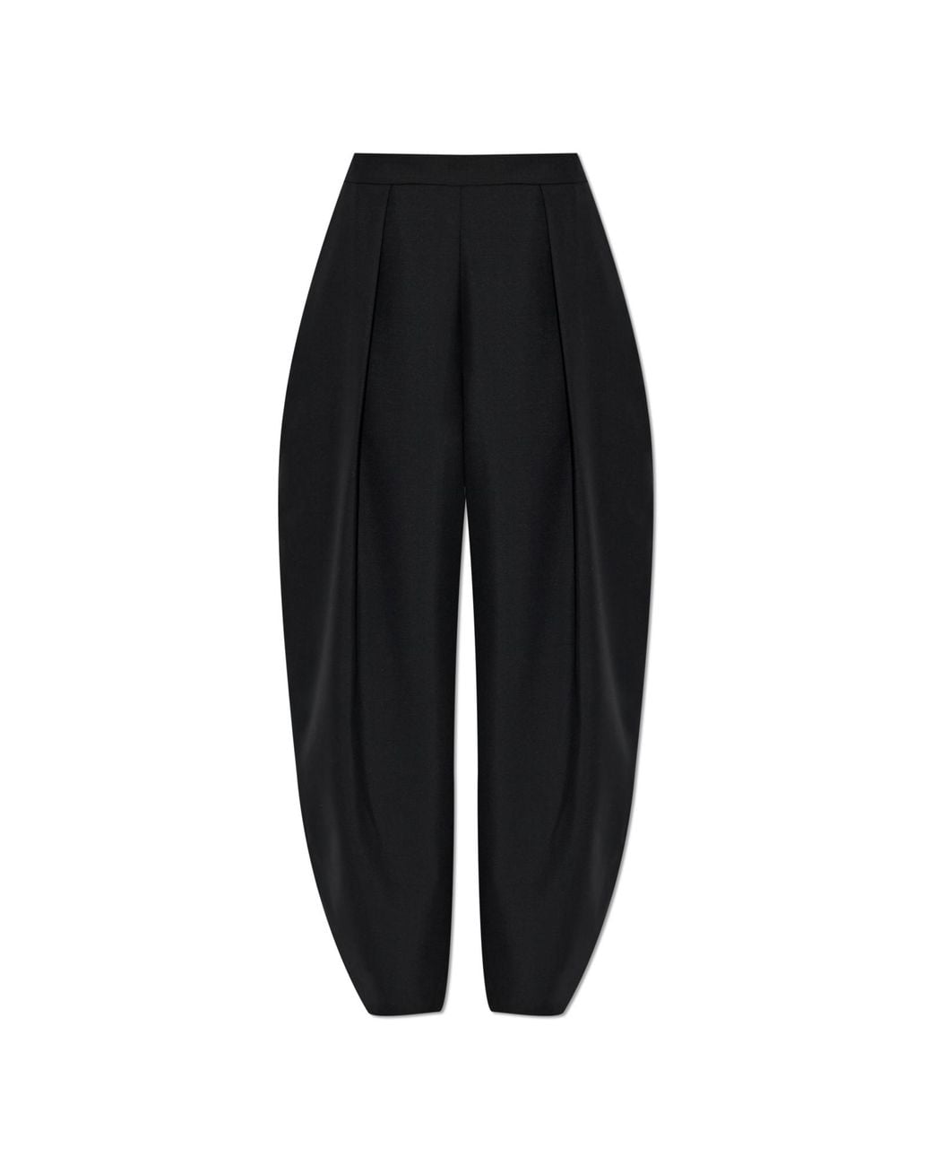 Rohe Black Wool Pleated Trousers