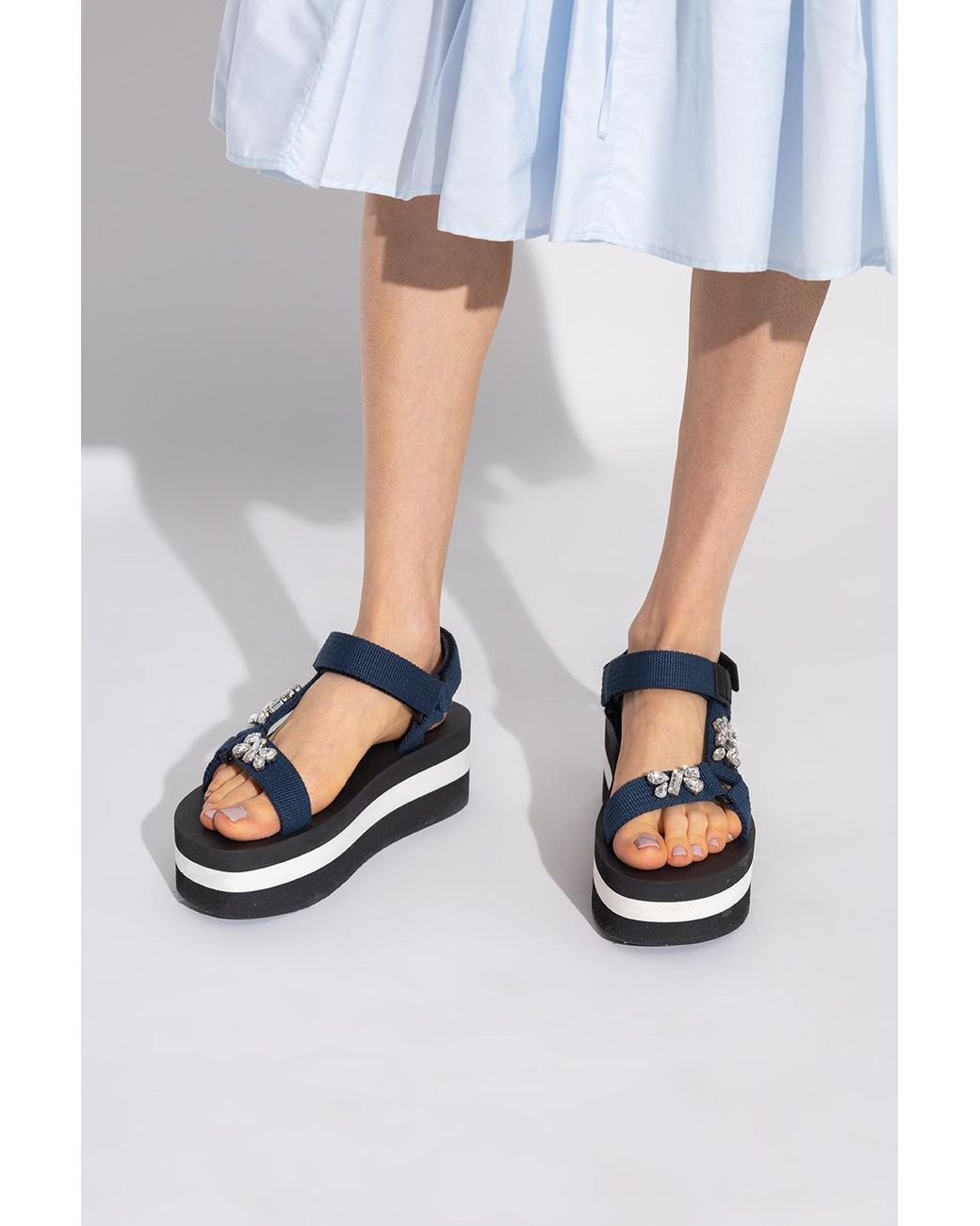 Marni Platform Sandals in Blue Lyst