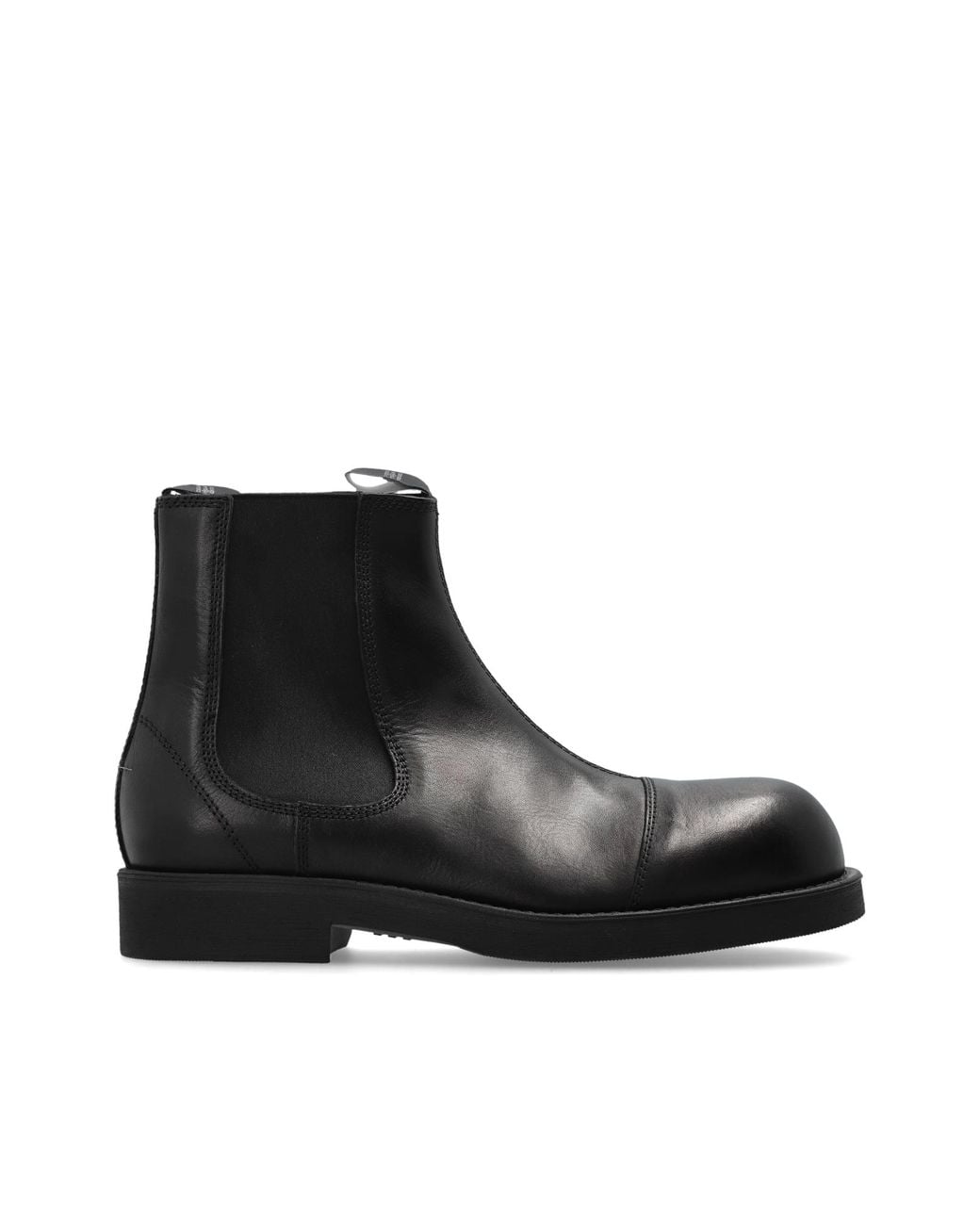 MM6 by Maison Margiela Black Leather Ankle Boots for men