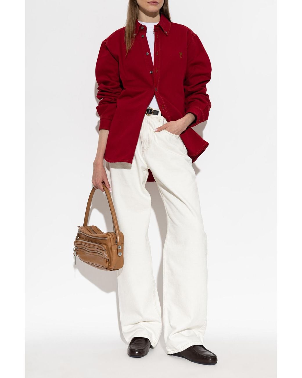 AMI Red Denim Shirt