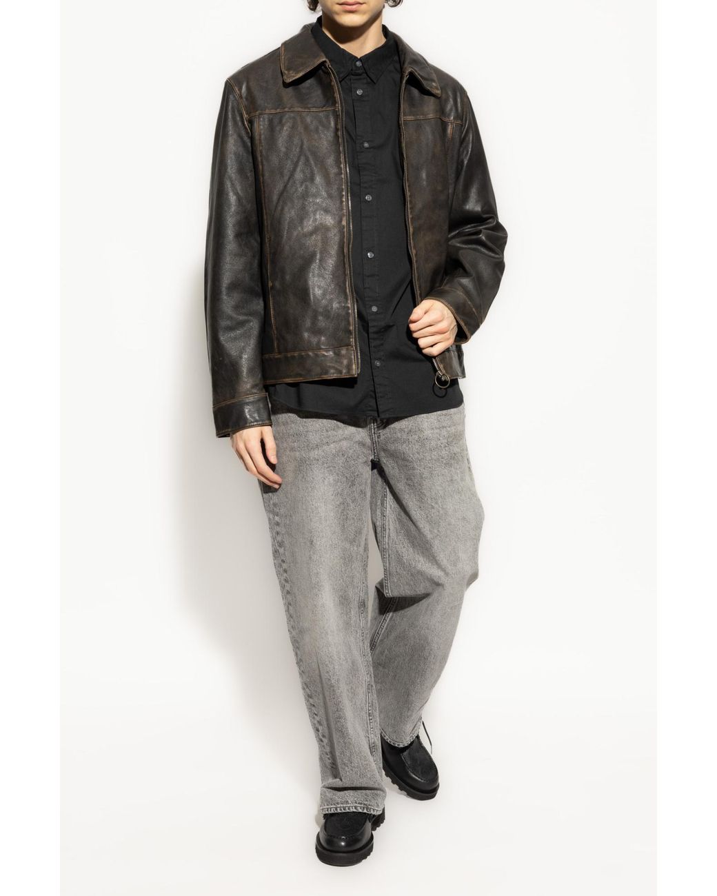 AllSaints Black Shirt Hawthorne for men