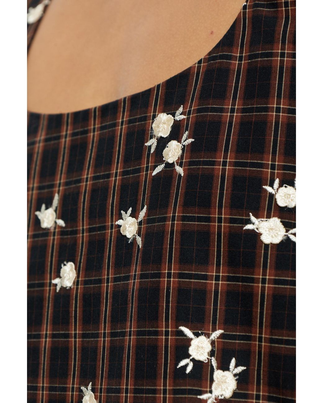 Ganni Black Dress With Floral Motif