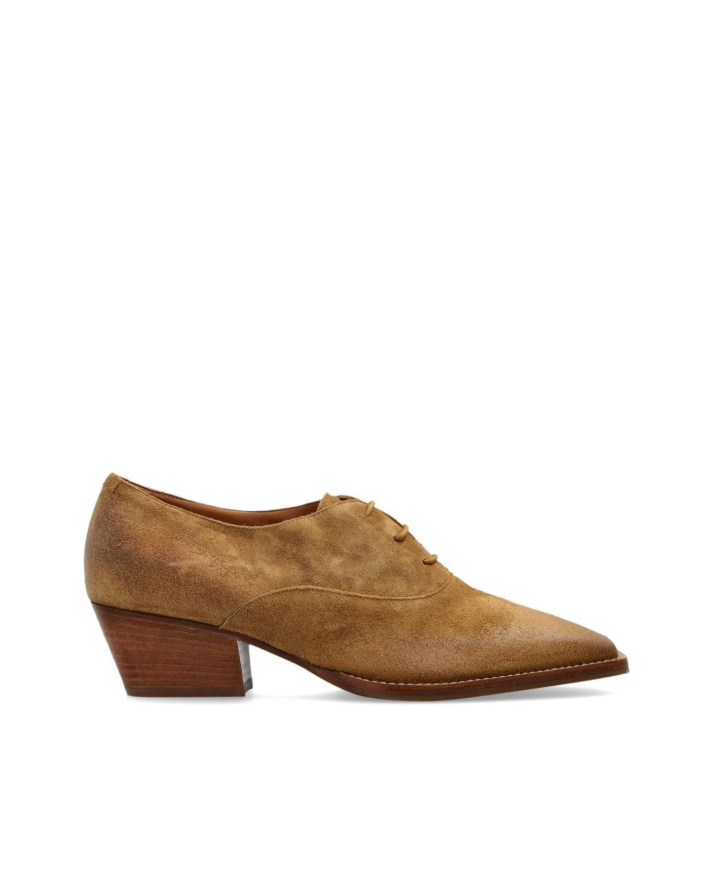 Jil Sander Brown Suede Heeled Shoes 'Becky'