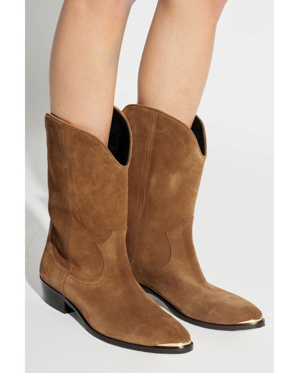 Isabel Marant Brown Elbana' Heeled Ankle Boots