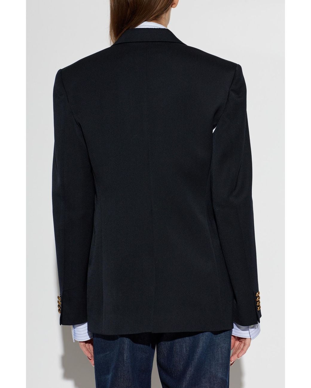 Acne Blue Wool Jacket With Open Lapels