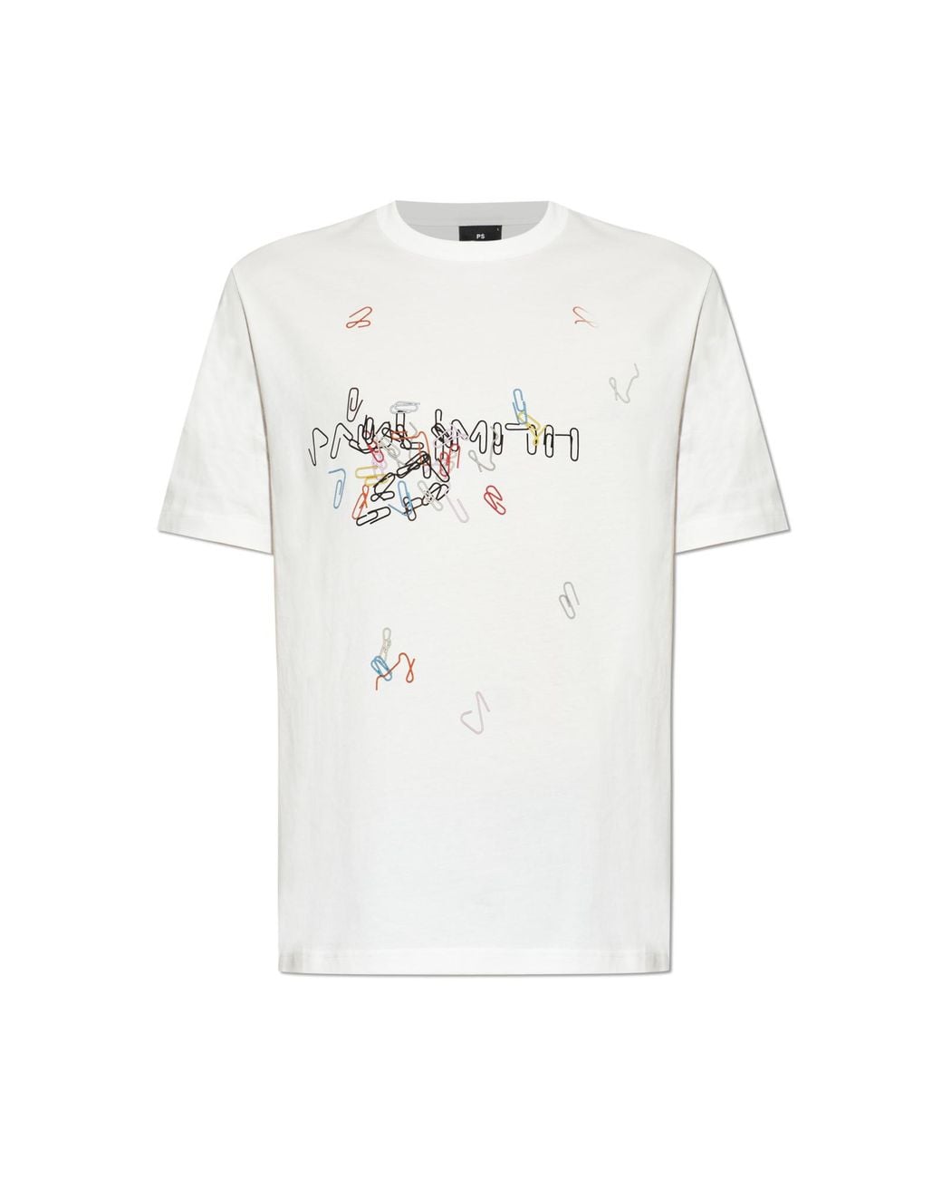 Paul Smith White T-Shirt With Colorful Print for men