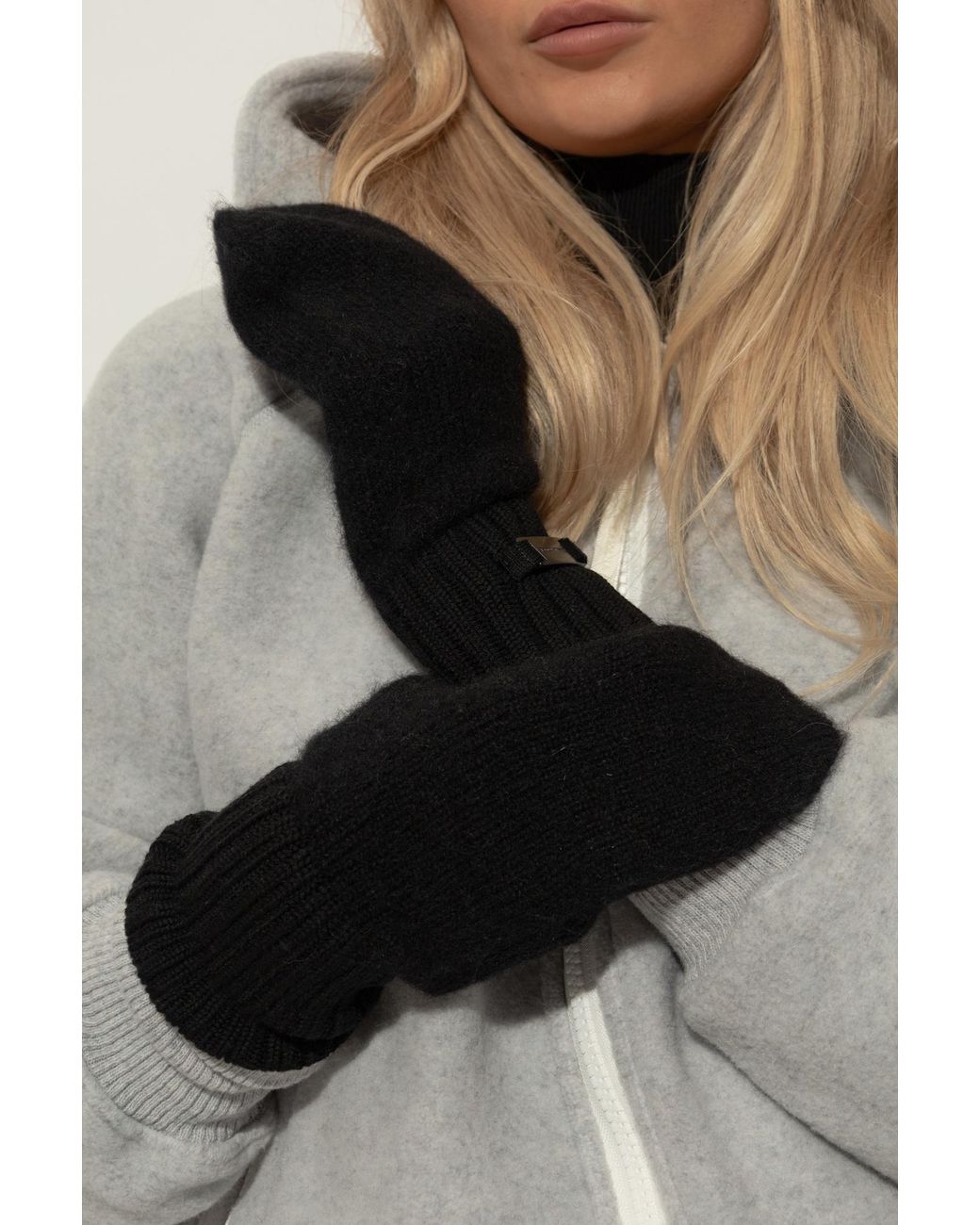 Canada Goose Black Gloves With Logo