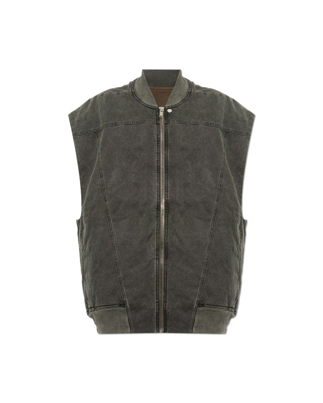 Rick Owens Gray Oversized Denim Vest for men