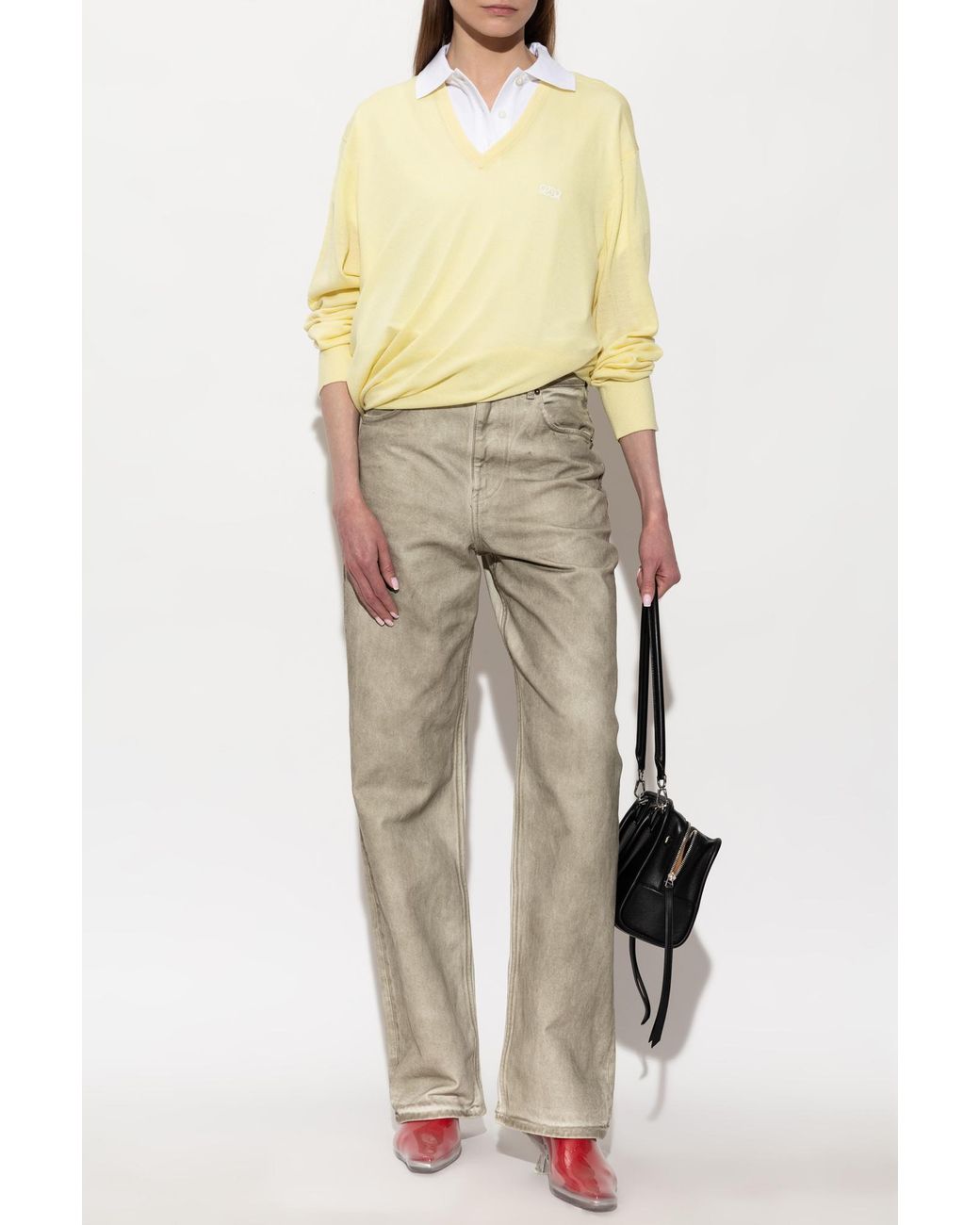 Loewe Yellow V-Neck Sweater