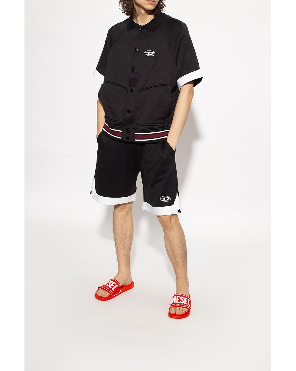 DIESEL Red 'Sa-Mayemi' Slide Sandals for men